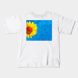 Sunflower On Blue Kids T-Shirt